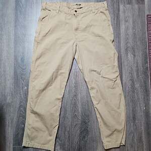 Carhartt Rugged Flex Pants Men 42x32 Dark Khaki Canvas Relaxed Work 102291-253